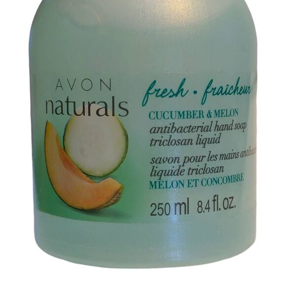 Avon Naturals Fresh Cucumber & Melon Antibacterial Hand Soap 8.4 fl oz Pump - Picture 2 of 6